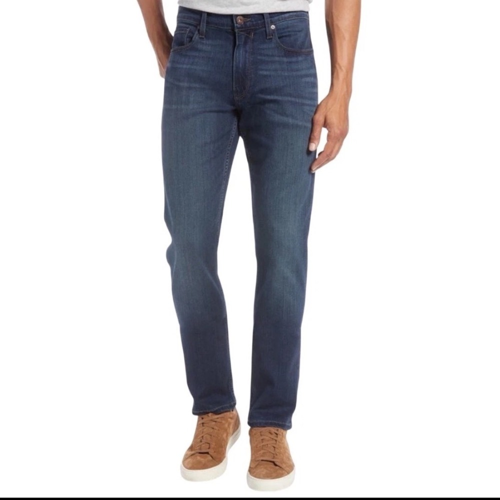 PAIGE Federal Jeans Mens 35 Cellar Blue Slim Straight Stretch Premium Denim